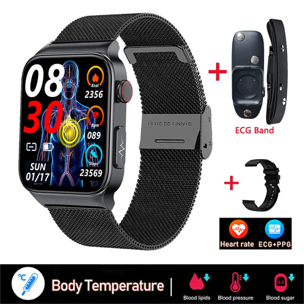 XIAOMI E500 Blood Glucose Smartwatch Electrocardiogram Temperature Blood Oxygen Sleep Monitoring ECG PPG Sports Smart Watch