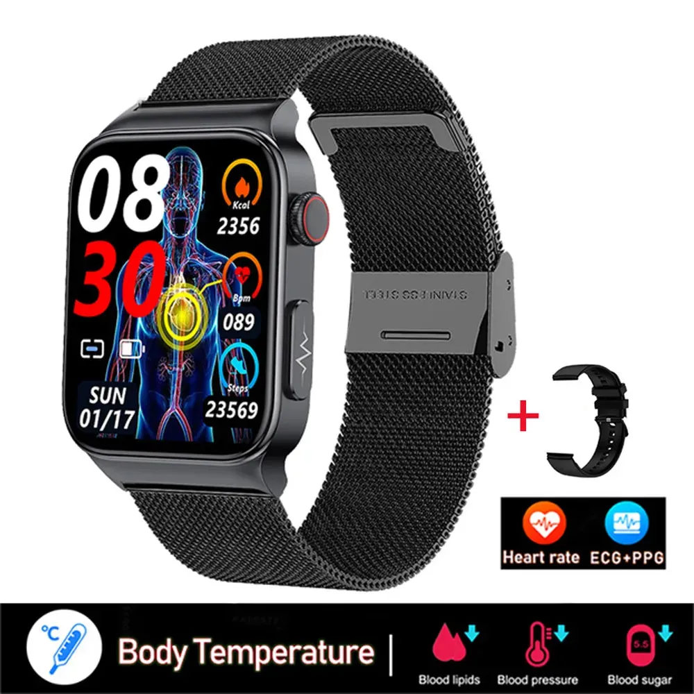 XIAOMI E500 Blood Glucose Smartwatch Electrocardiogram Temperature Blood Oxygen Sleep Monitoring ECG PPG Sports Smart Watch