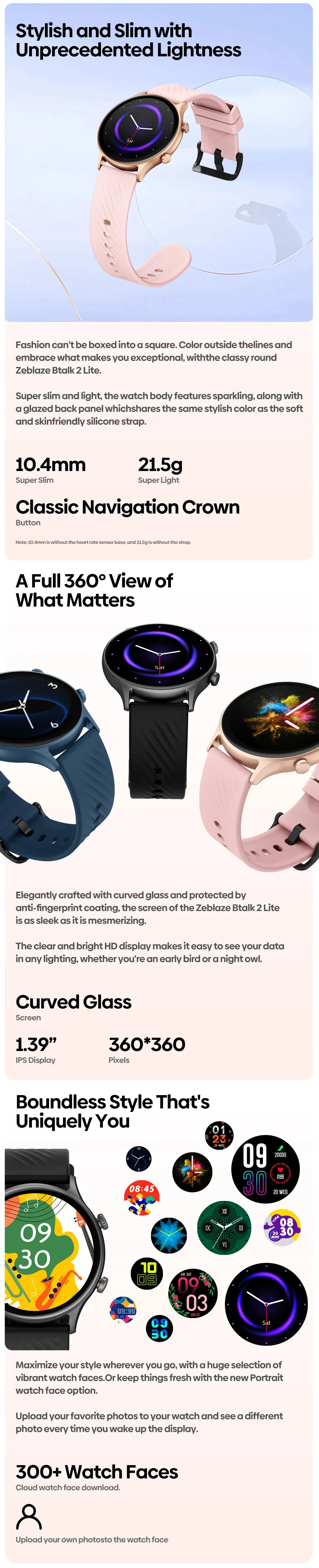 ZEBLAZE Btalk 2 Lite 1.39" HD Display Smart Watch
