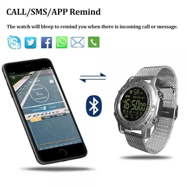 Zeblaze VIBE 2 5ATM Waterproof 540 Days Stand-by Pedometer Sports Smart Watch Silver